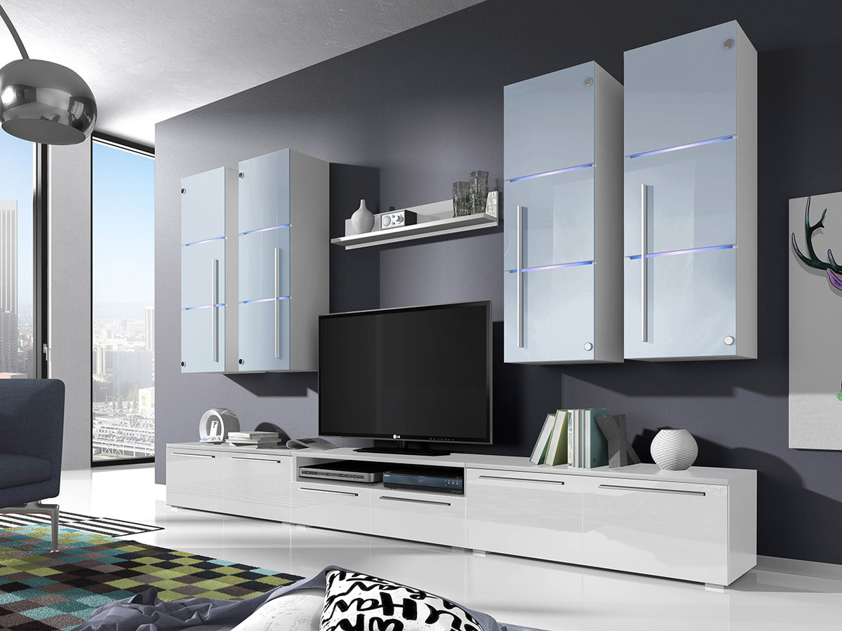 Set de living Flos (Alb + Alb lucios)