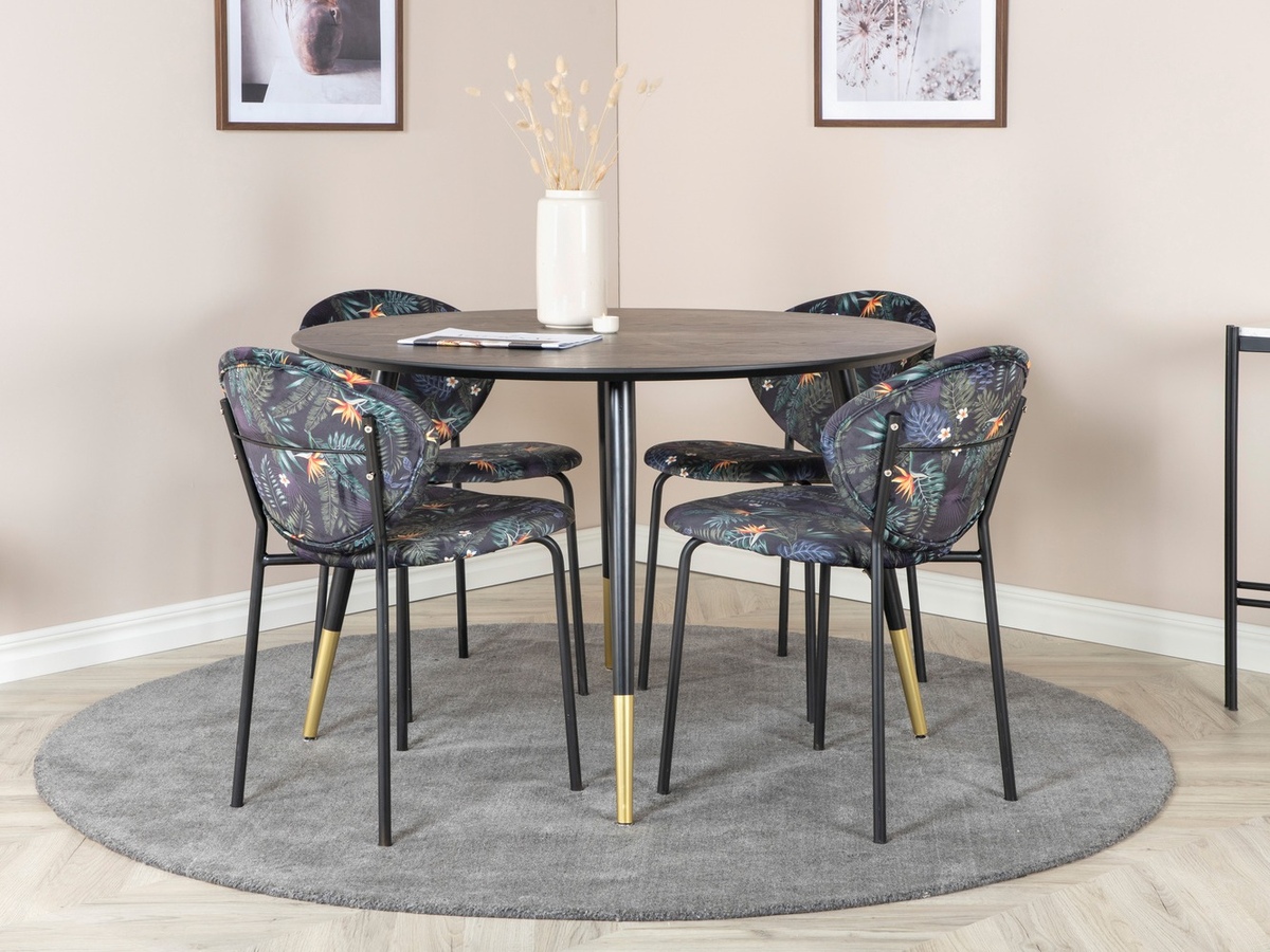 Set de mese Dallas 1186 (Model floral + Negru)