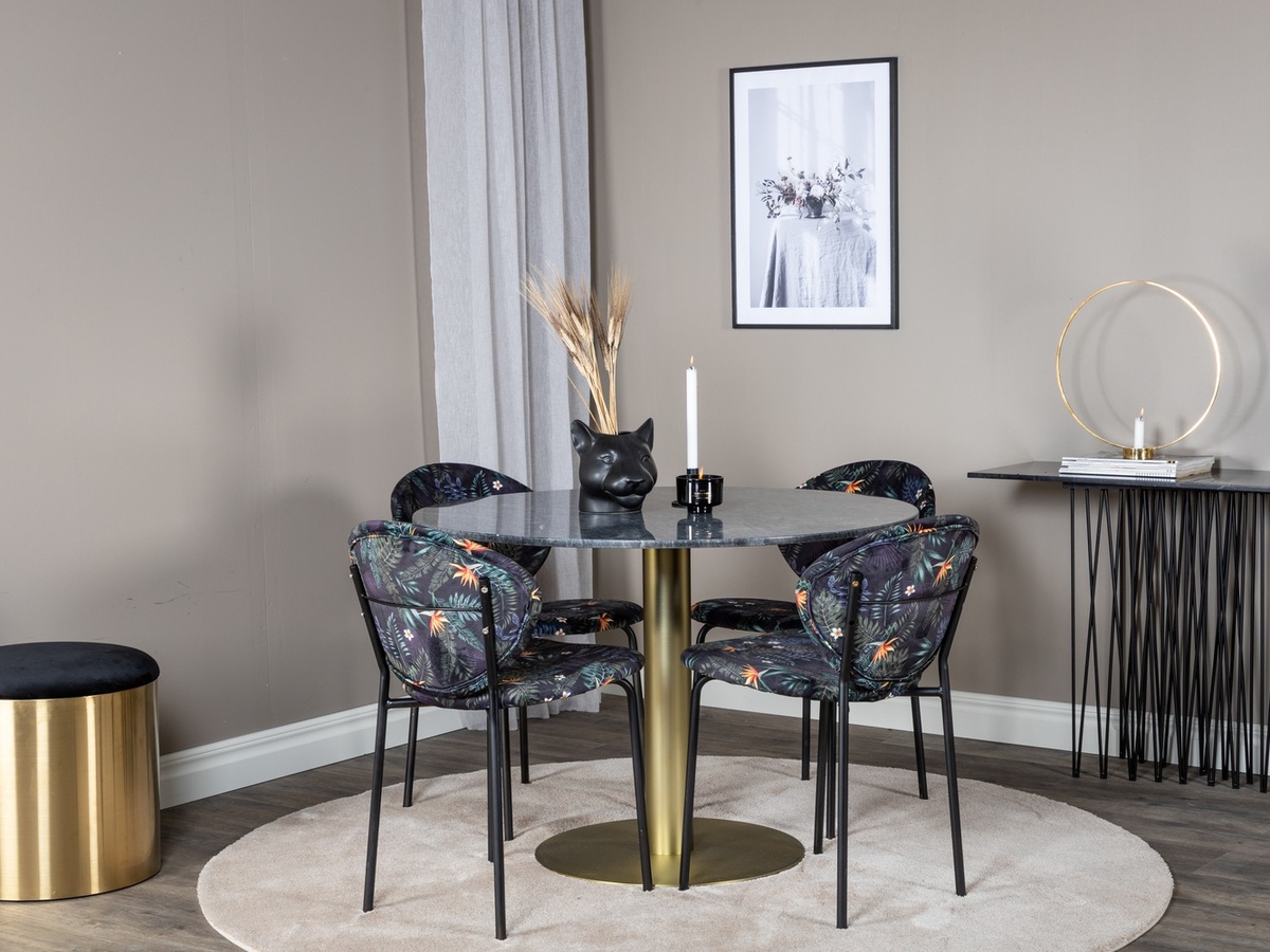 Set de mese Dallas 1209 (Model floral + Negru)