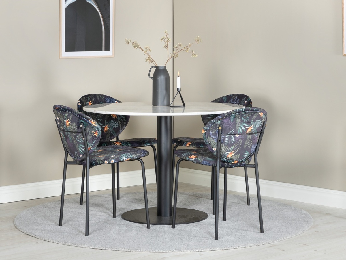 Set de mese Dallas 1298 (Model floral + Negru)