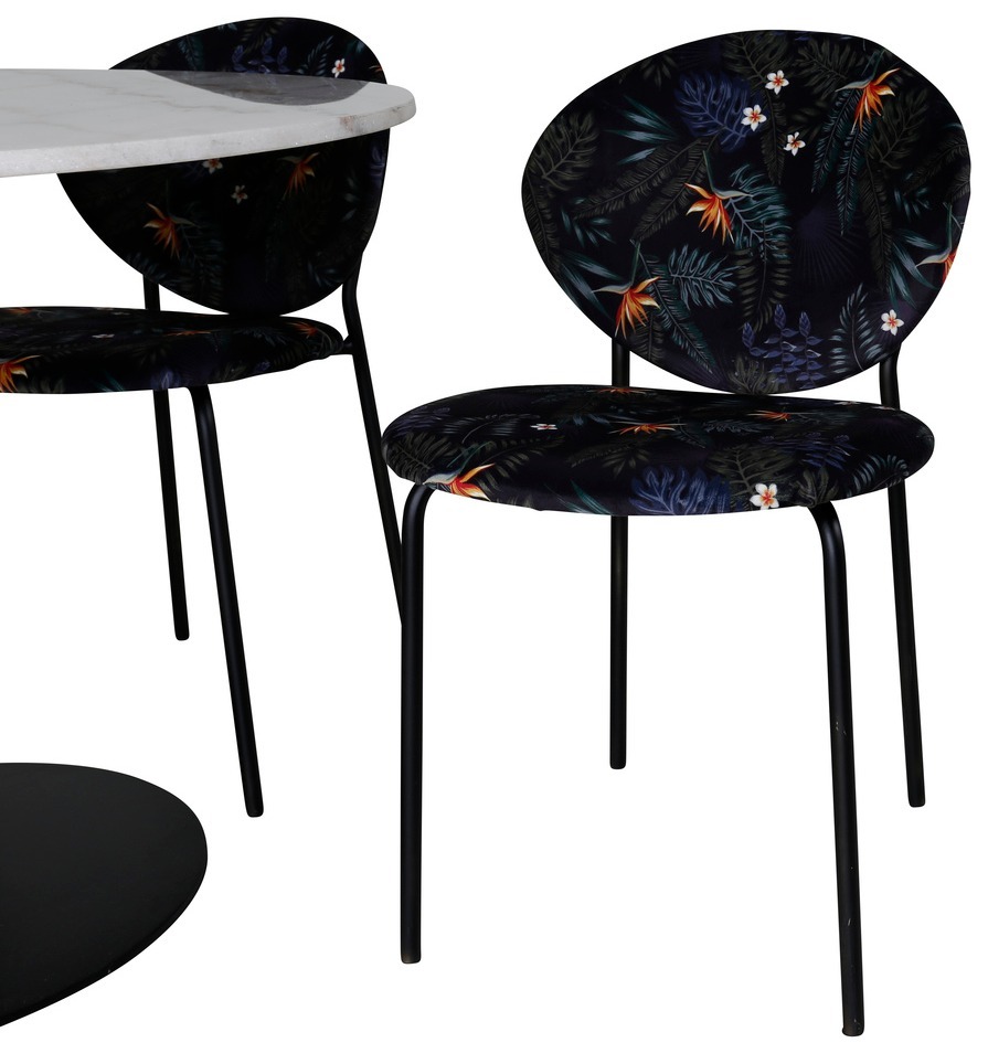 Set de mese Dallas 1298 (Model floral + Negru)