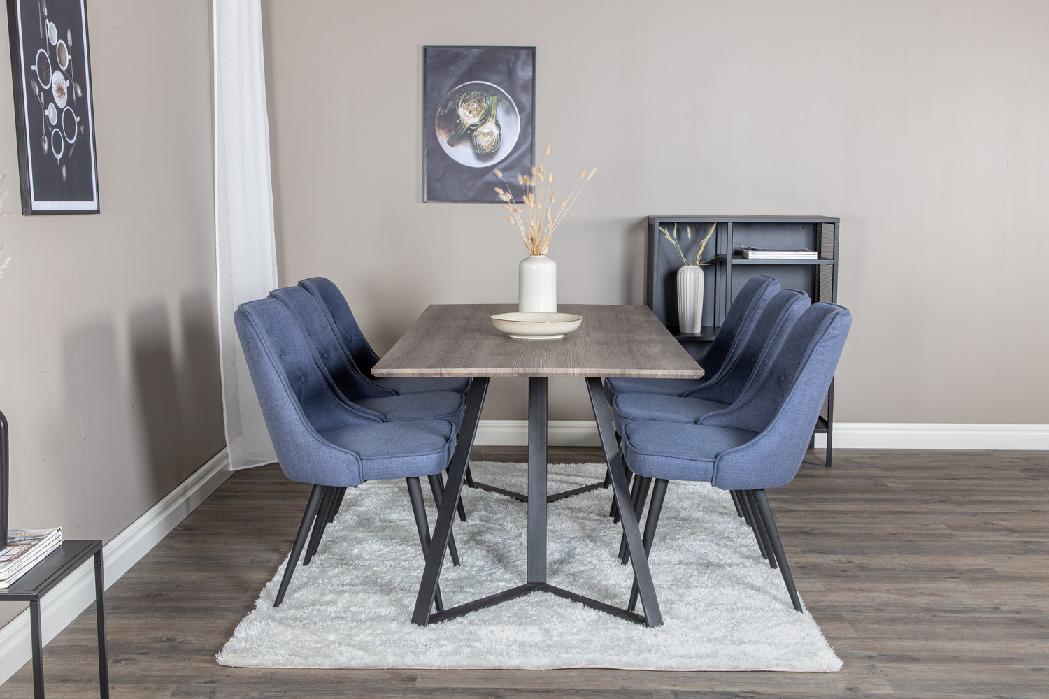 Set de mese Dallas 1347 (Albastru + Negru)
