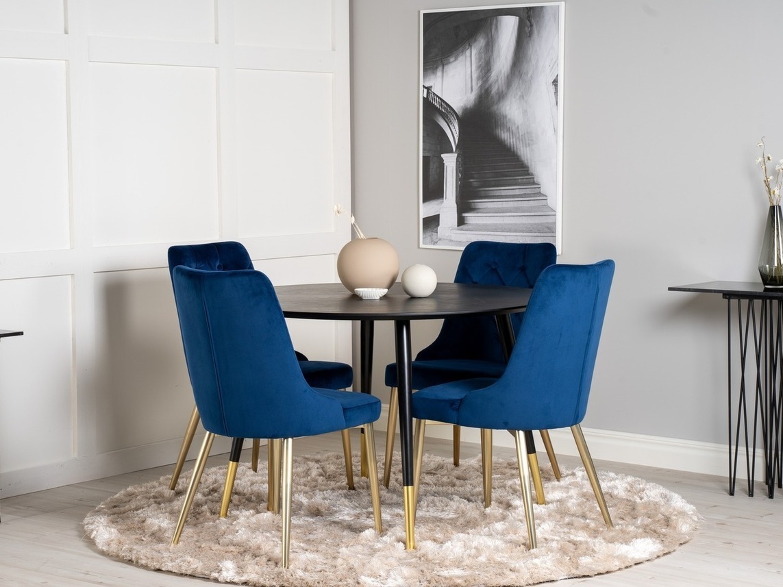Set de mese Dallas 1178 (Albastru + Auriu)
