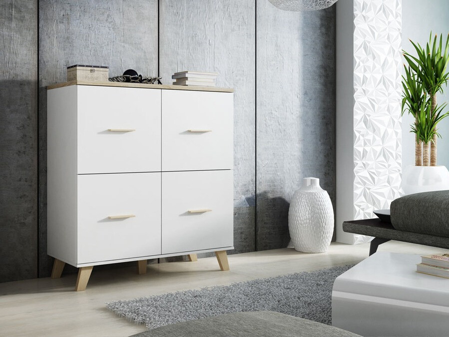 Bufet Larfloi 105 (Alb + Stejar Sonoma)
