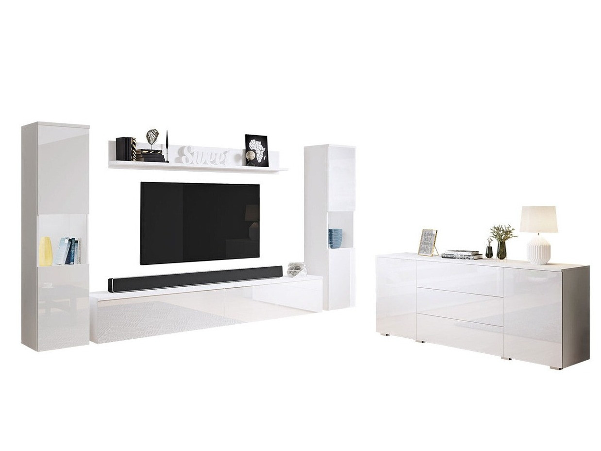 Set de living Sarasota 133 (Alb + Alb lucios)