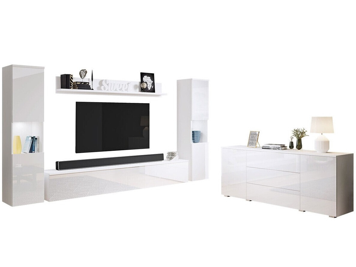 Set de living Sarasota 133 (Alb + Alb lucios)