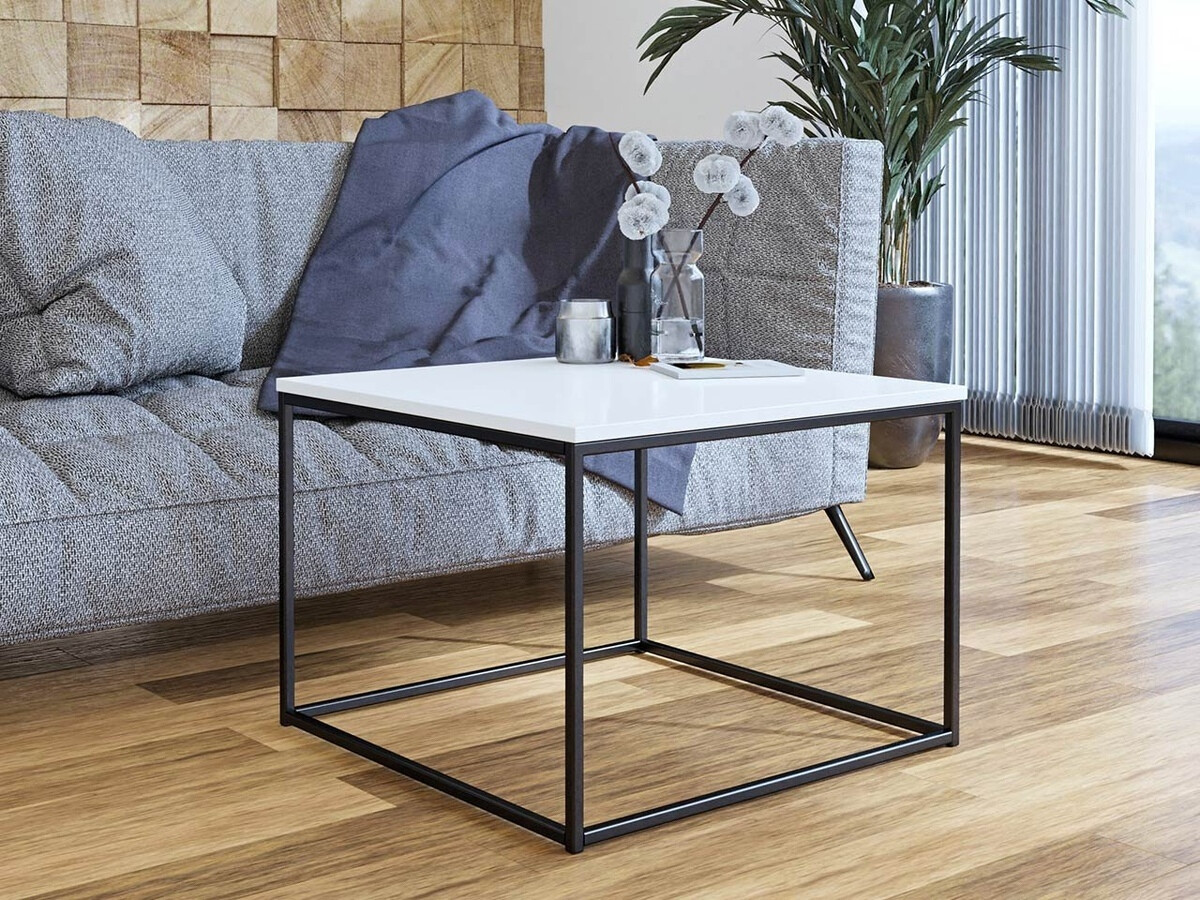 Măsuță de cafea Germantown 105 (Negru mat + Alb lucios)