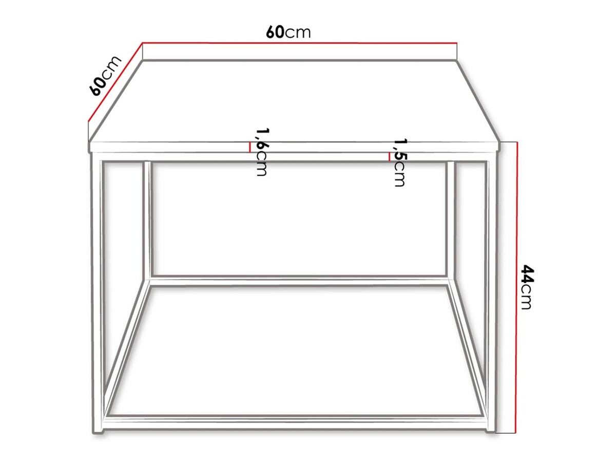 Măsuță de cafea Germantown 105 (Negru mat + Alb lucios)