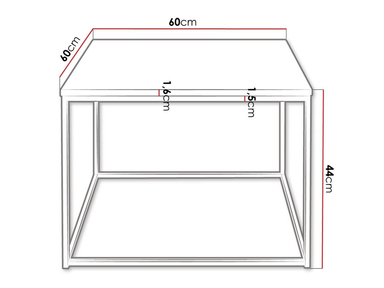 Măsuță de cafea Germantown 105 (Negru mat + Stejar)