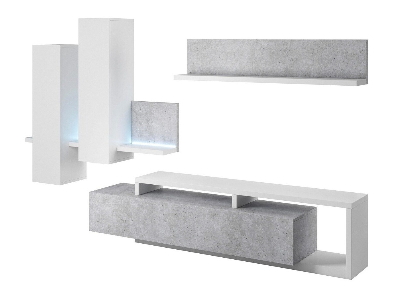 Set de living Lutiva 100 (Alb + Beton)