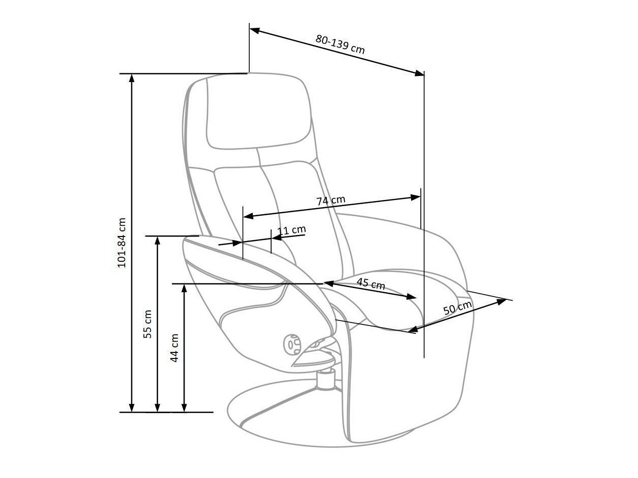Fotoliu recliner Houston 492 (Gri)