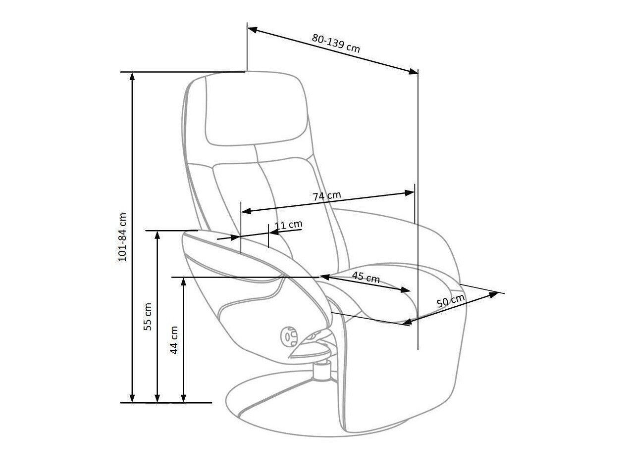 Fotoliu recliner Houston 492 (Negru)