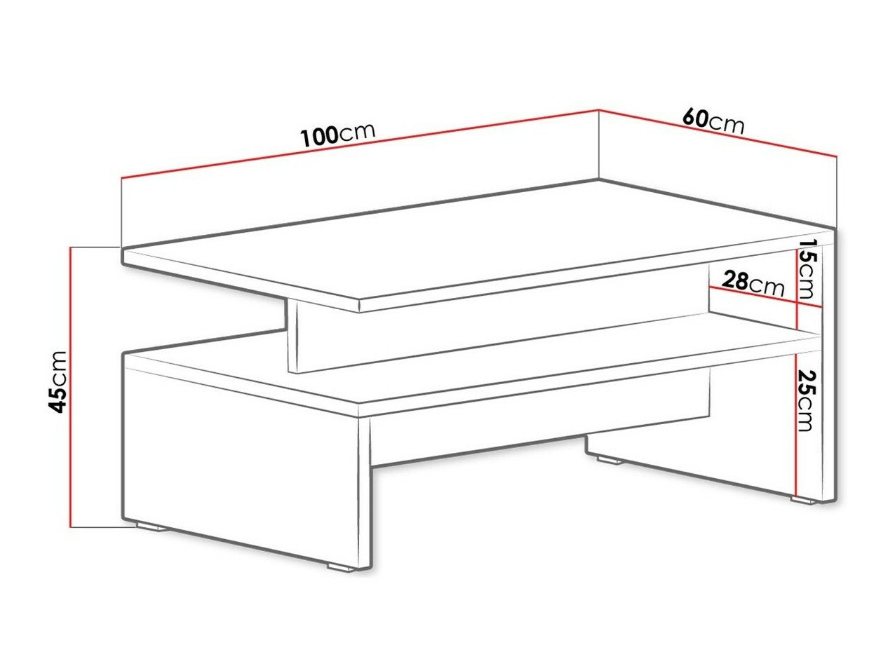Măsuță de cafea Serodeu 103 (Beton închis la culoare + Negru)