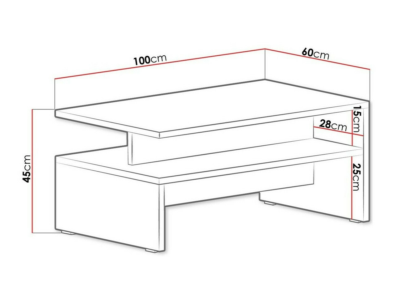 Măsuță de cafea Serodeu 103 (Beton + Negru)