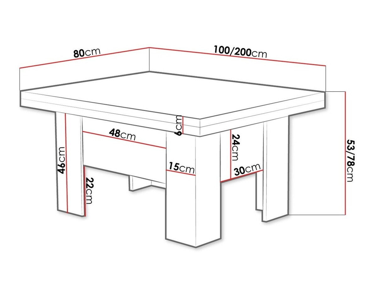 Măsuță de cafea extensibila Stanton 102 (Stejar Sonoma)