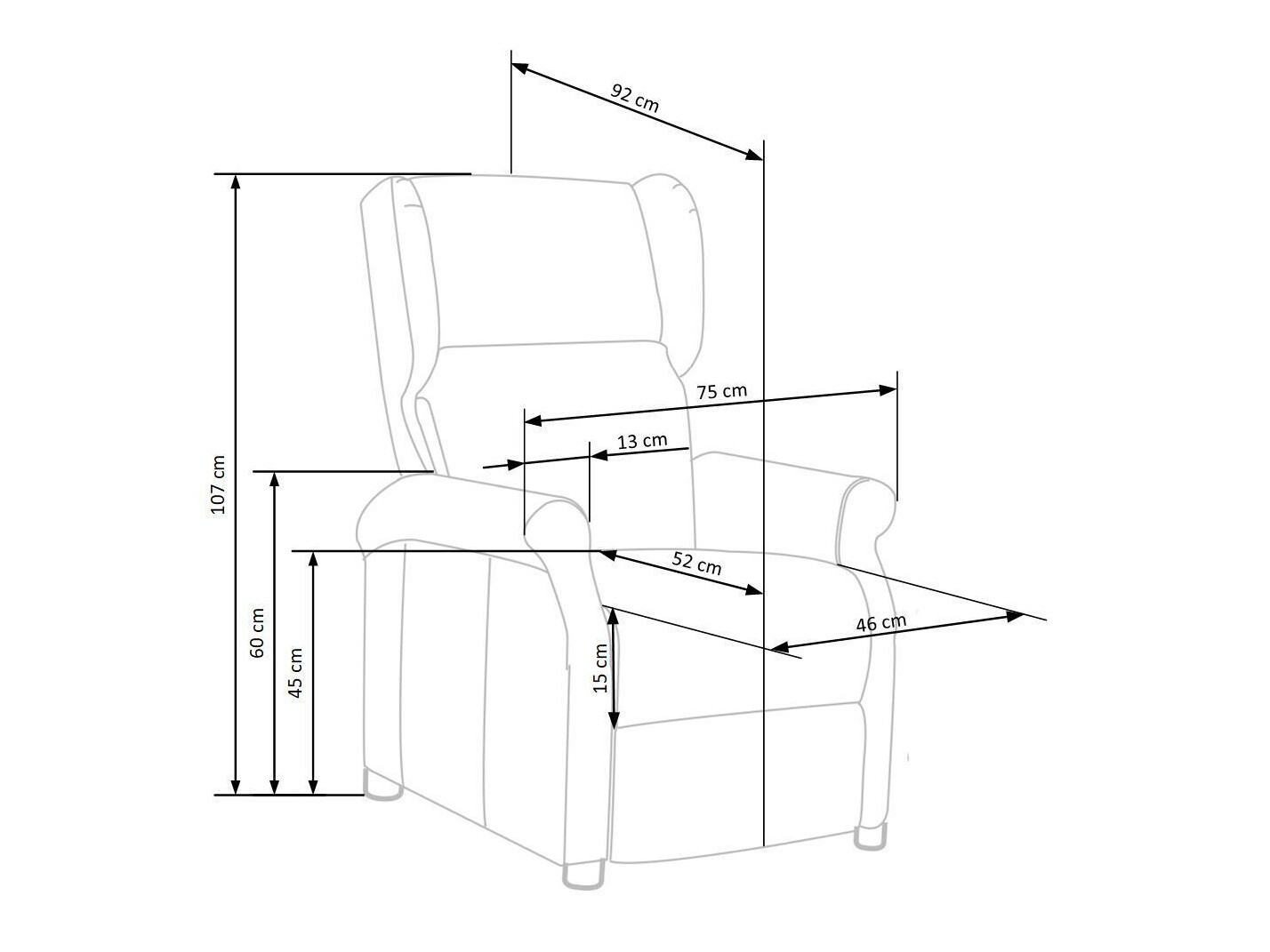 Fotoliu recliner Houston 878 (Bluvel 86)