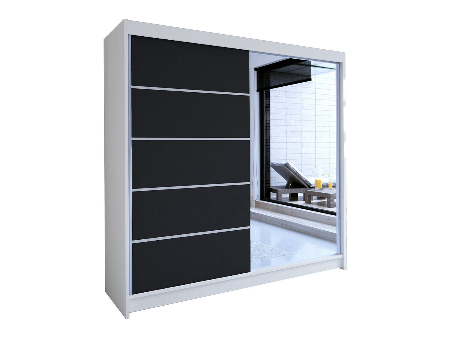 Dulap Closico Cavaris III (Alb + Negru)
