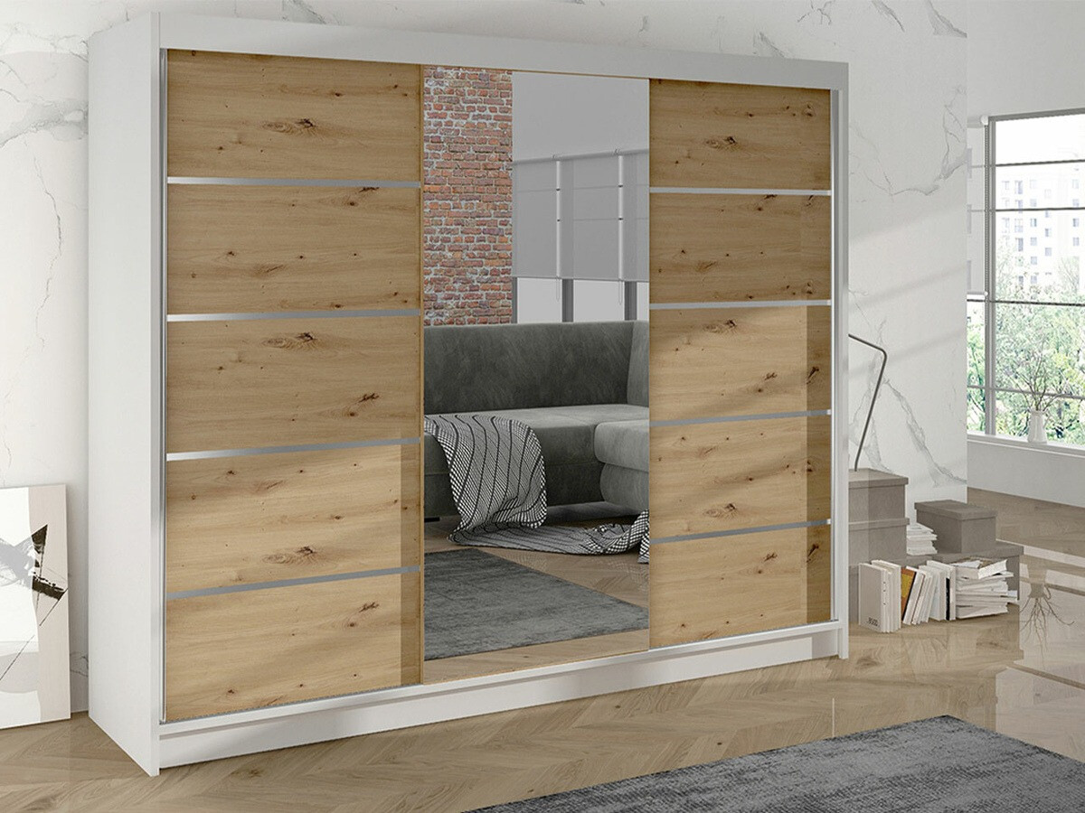Dulap Closico Durion IV (Alb + Stejar artizan)