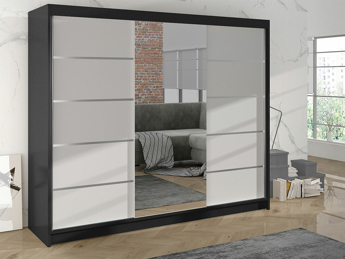 Dulap Closico Durion IV (Negru + Alb)