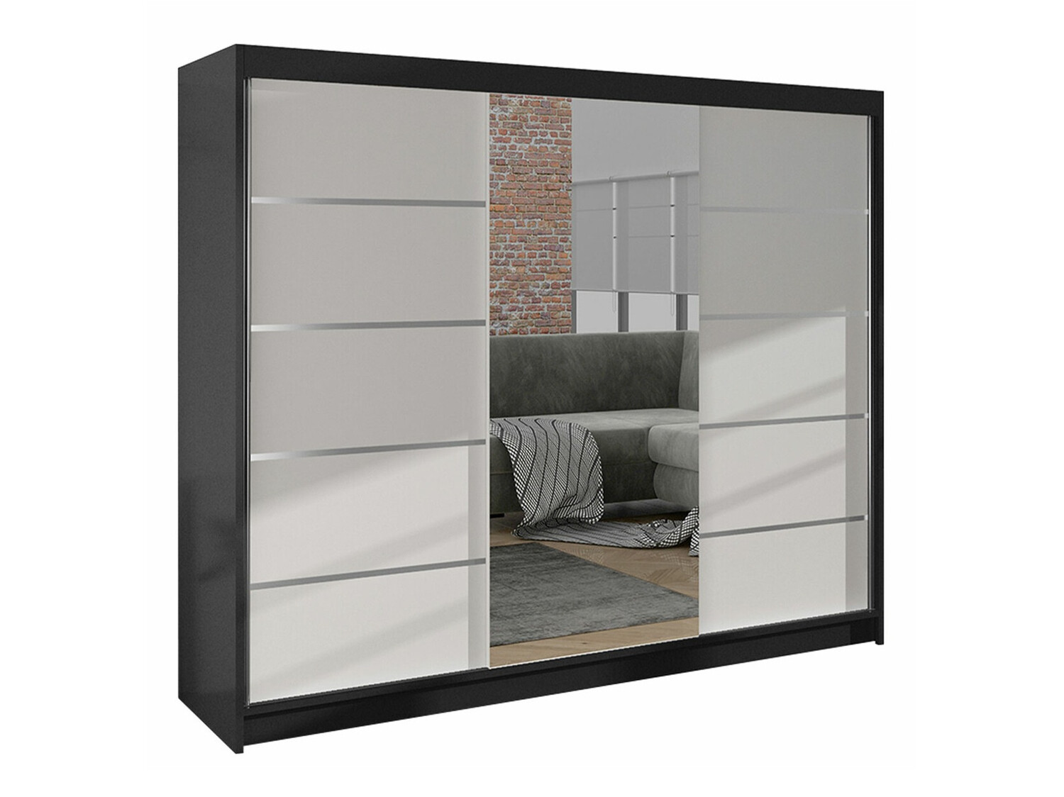Dulap Closico Durion IV (Negru + Alb)