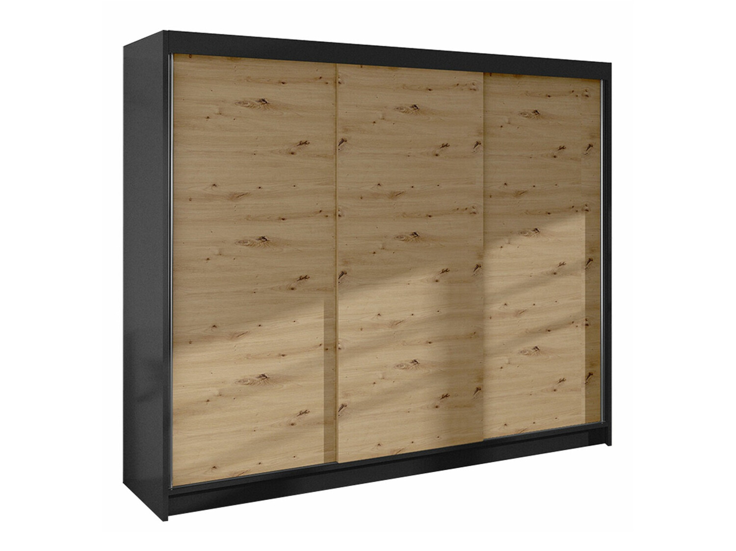 Dulap Closico Durion II (Negru + Stejar artizan)