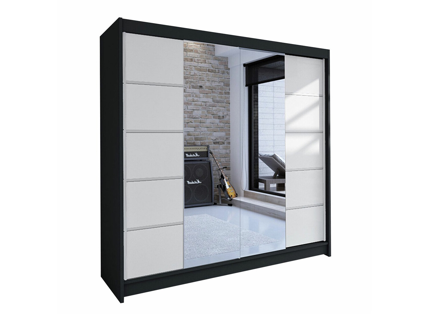 Dulap Closico Cavaris V (Negru + Alb)
