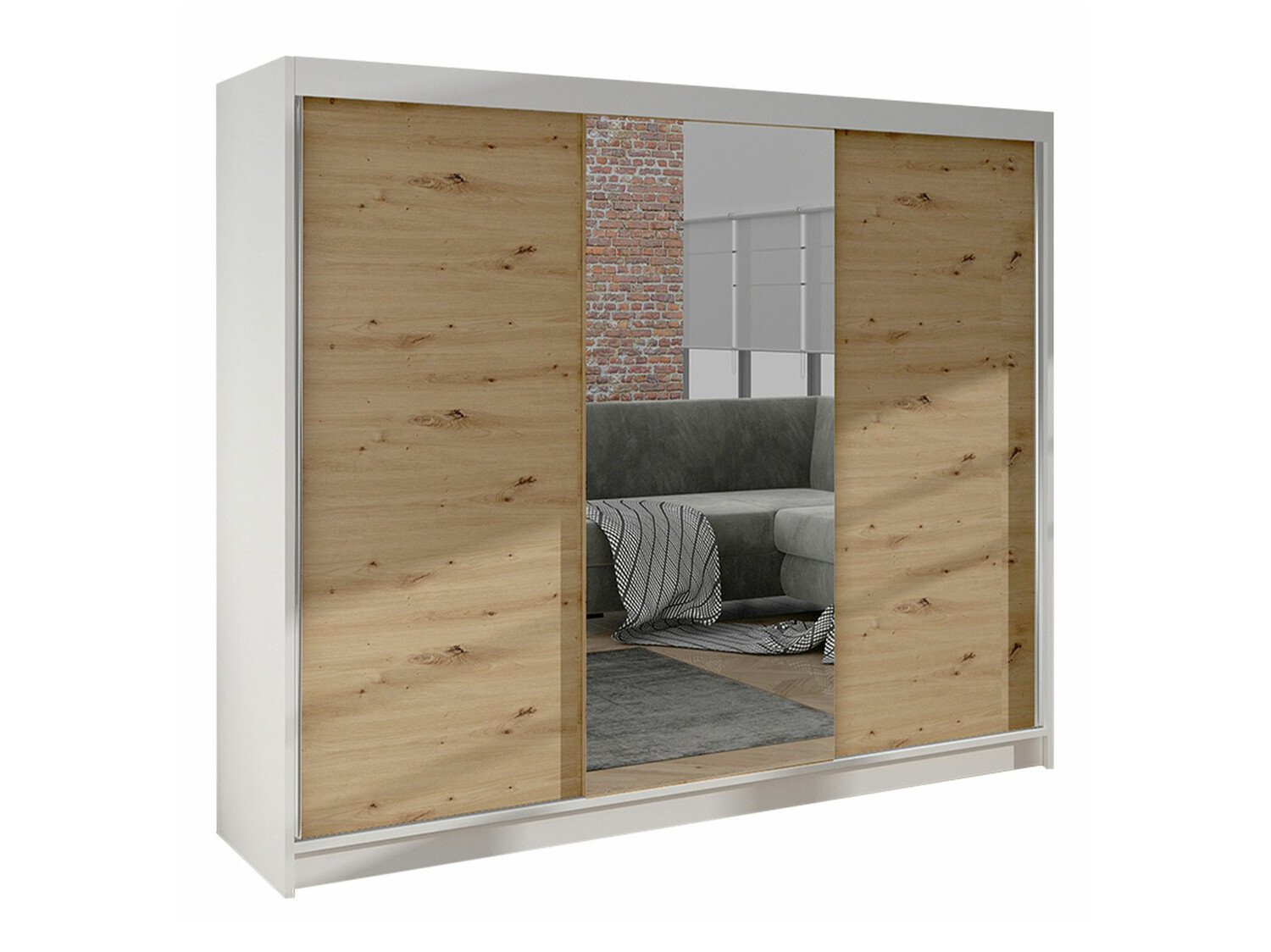 Dulap Closico Durion I (Stejar artizan + Alb)