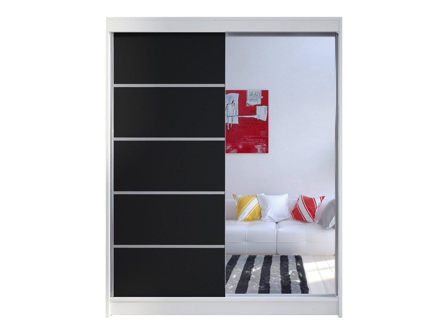 Dulap Closico Vastor III (Alb + Negru)