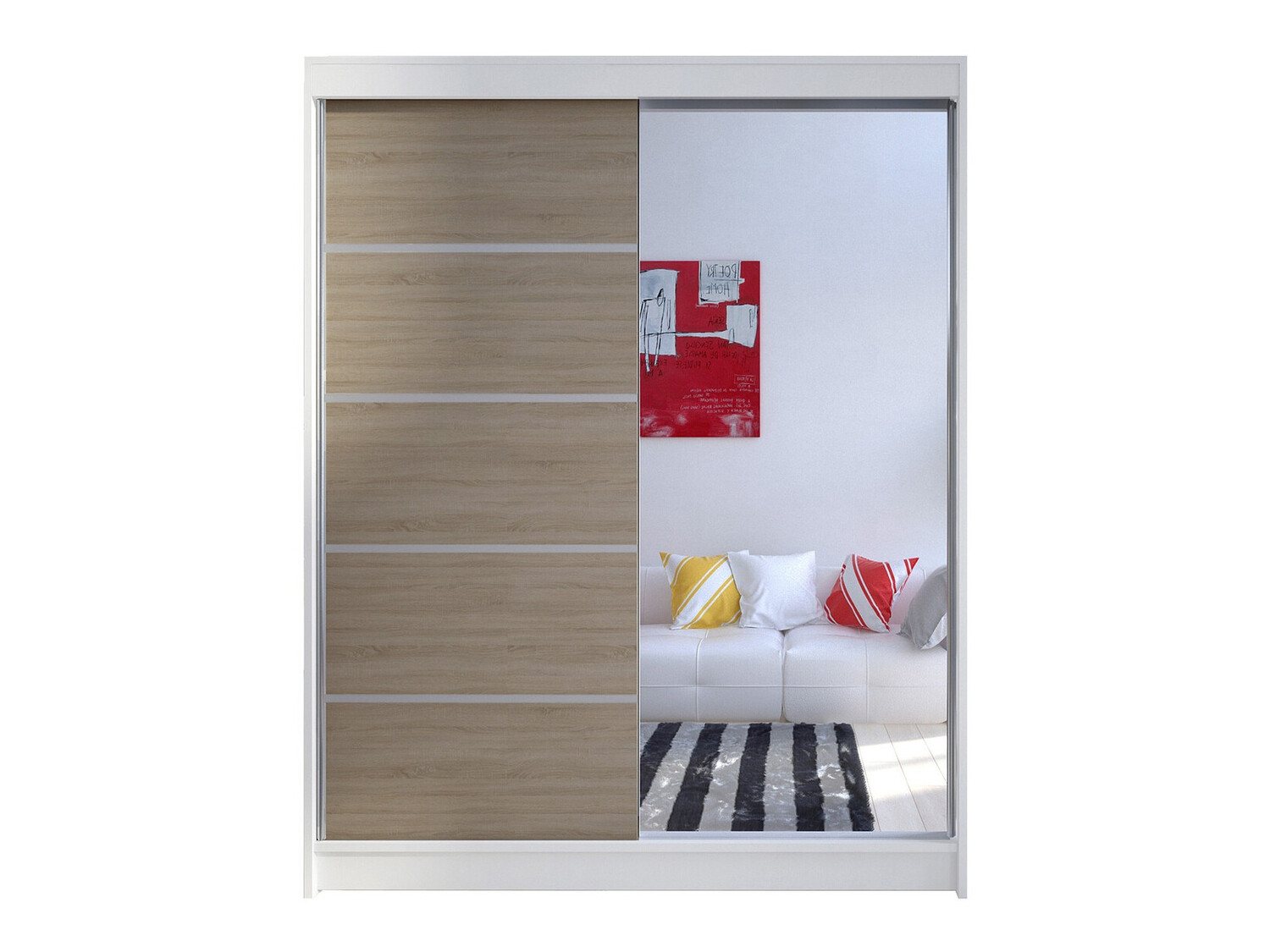 Dulap Closico Vastor III (Alb + Stejar Sonoma)