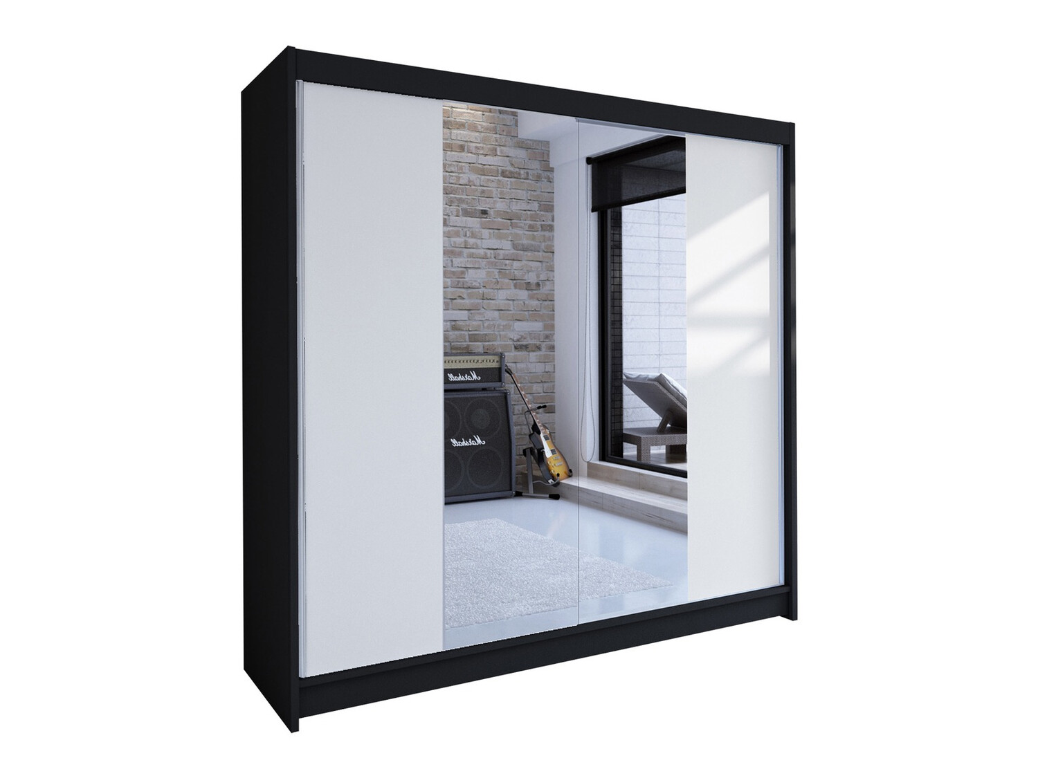 Dulap Closico Cavaris II (Negru + Alb)