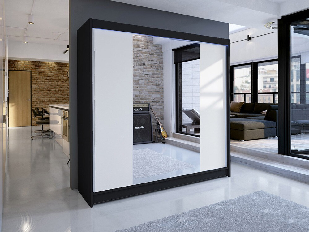 Dulap Closico Cavaris II (Negru + Alb)