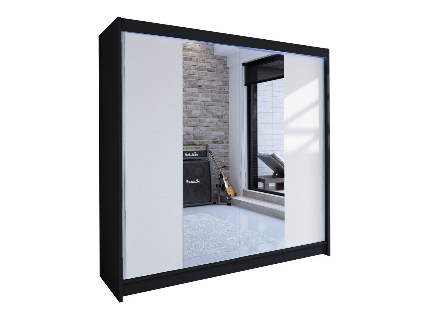 Dulap Closico Cavaris II (Negru + Alb)