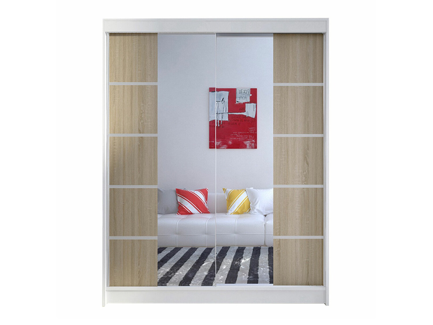 Dulap Closico Vastor V (Alb + Stejar Sonoma)