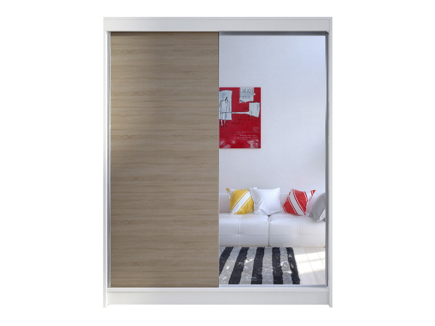 Dulap Closico Vastor I (Alb + Stejar Sonoma)
