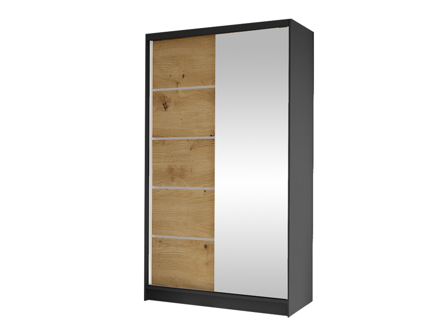Dulap Closico Fractor III (Negru + Stejar artizan)