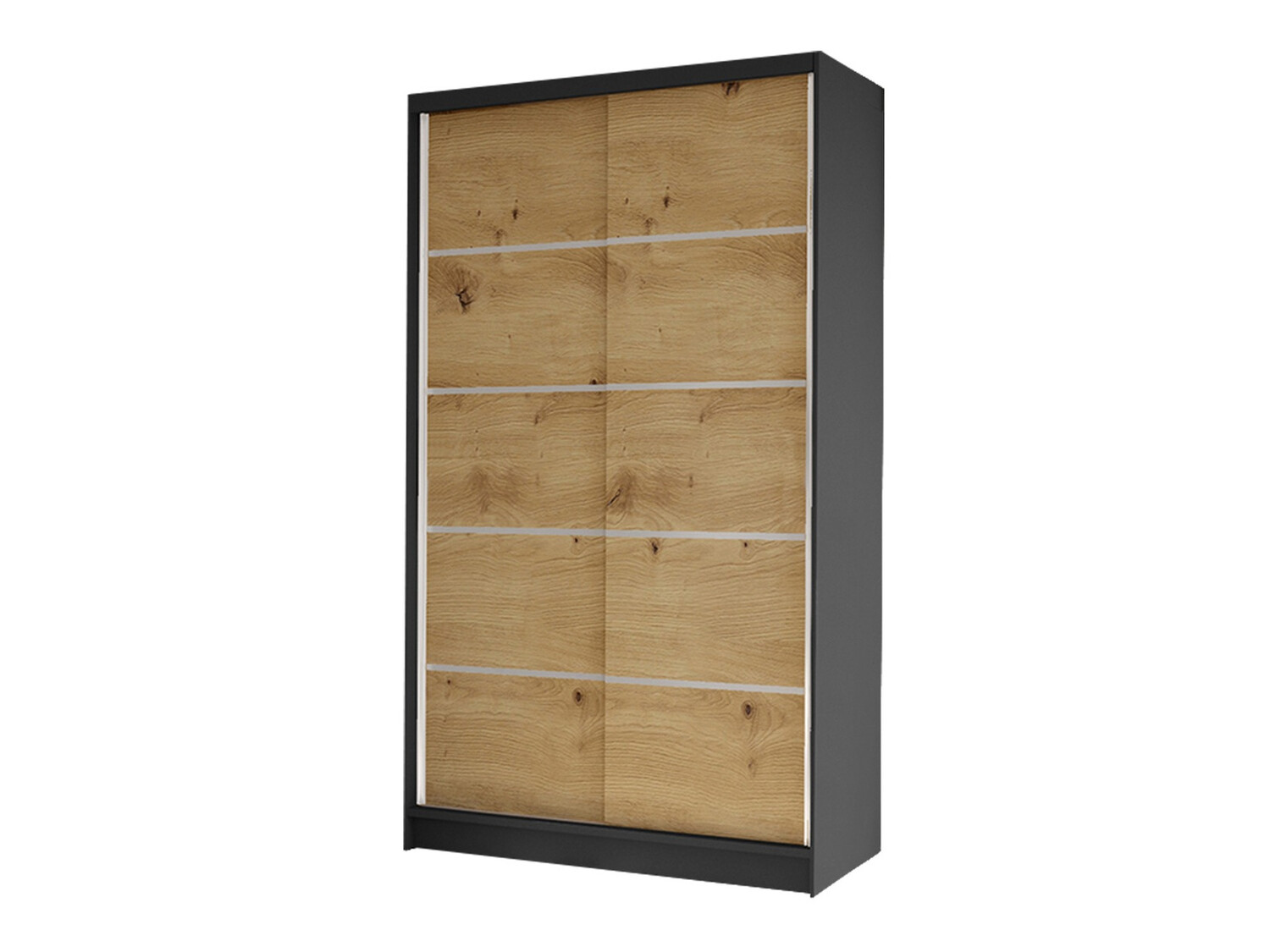 Dulap Closico Fractor IV (Negru + Stejar artizan)