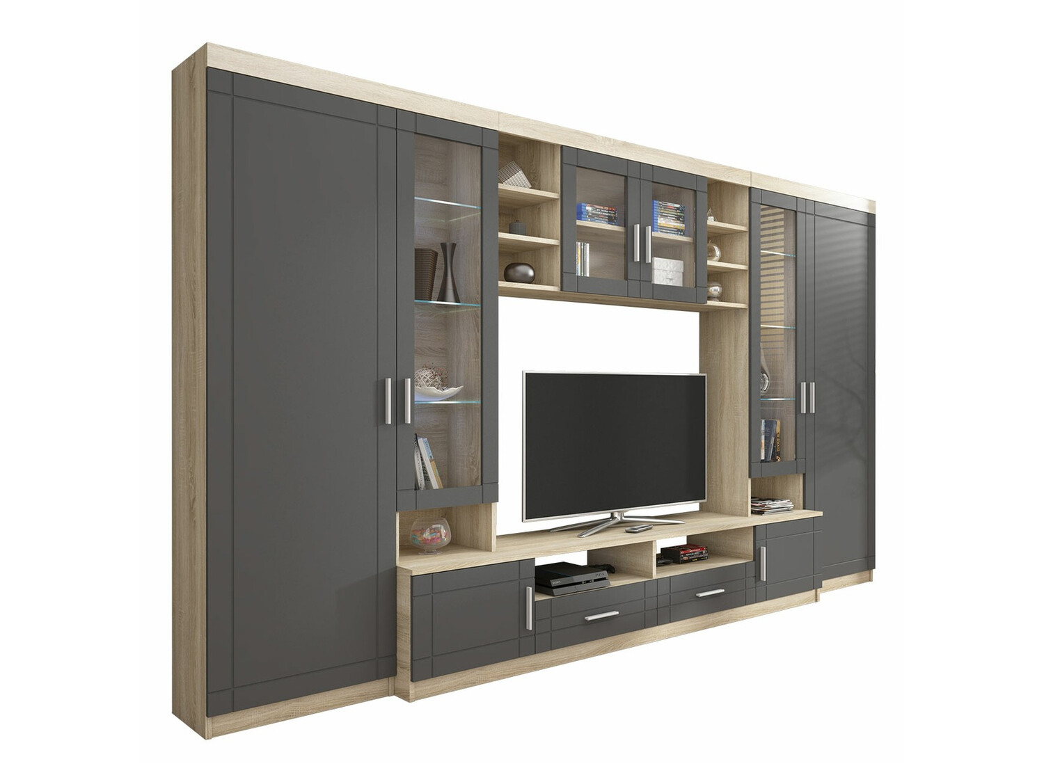 Set de living Bacces (Stejar Sonoma + Grafit)