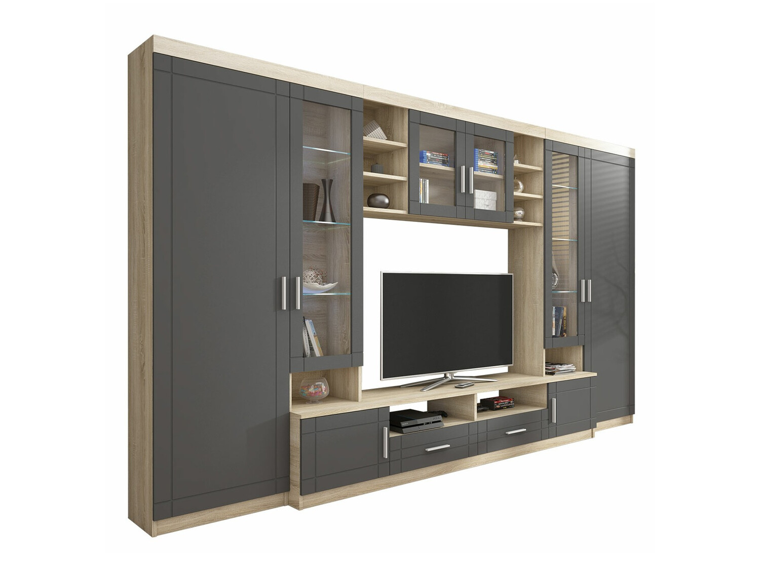Set de living Bacces (Stejar Sonoma + Grafit)