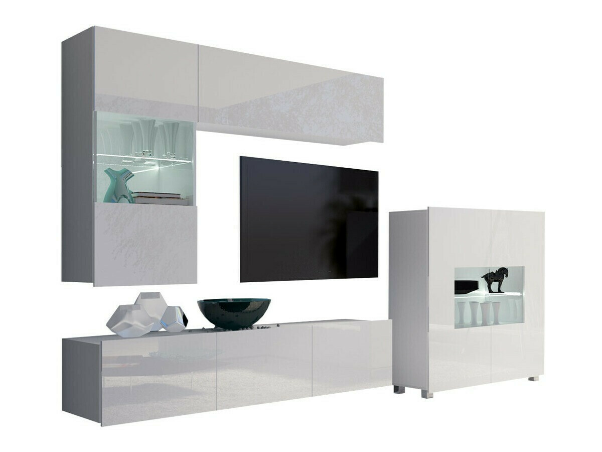 Set de living Remus III (Alb + Alb lucios)