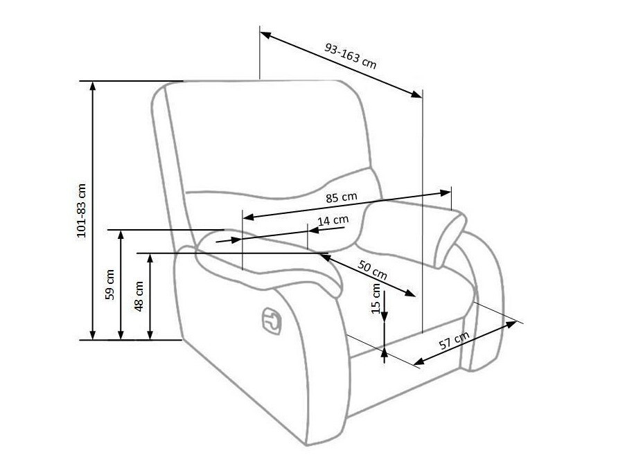 Fotoliu recliner Houston 564 (Maro)