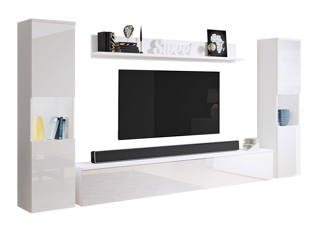 Set de living Sarasota 131 (Alb + Alb lucios)