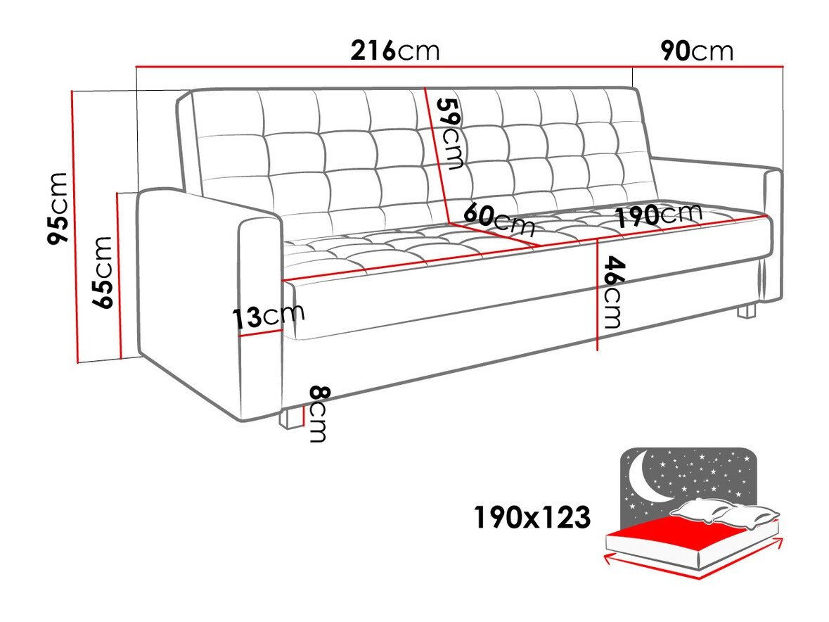 Canapea extensibilă Decatur 105 (Amor Velvet 4311)