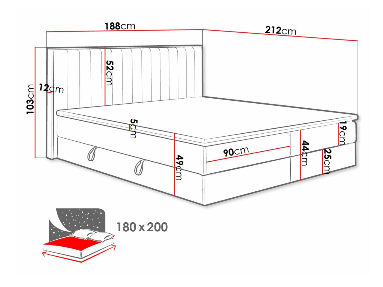 Pat boxspring ComfiDream Odelra (Soro 21)