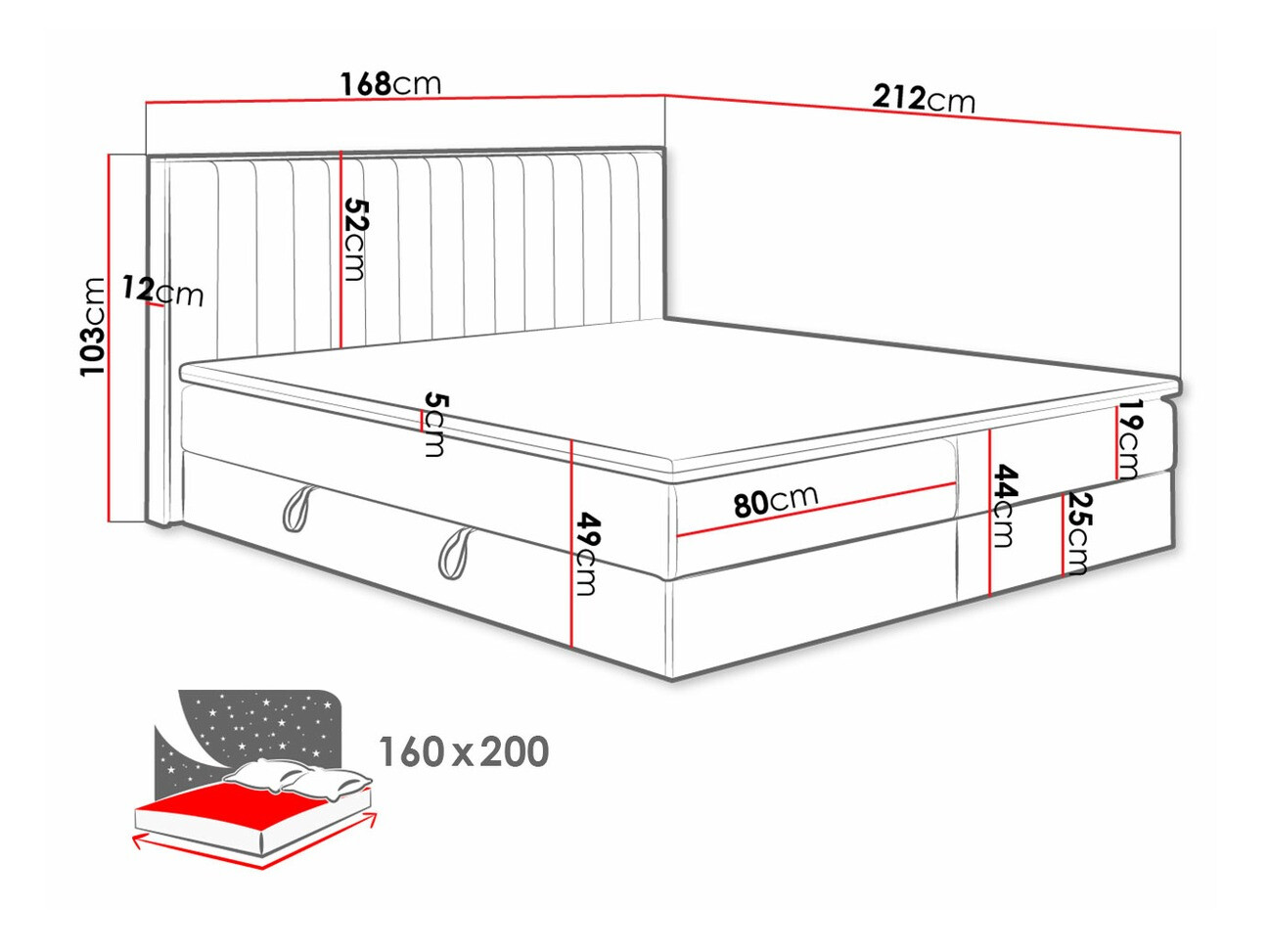 Pat boxspring ComfiDream Odelra (Soro 24)