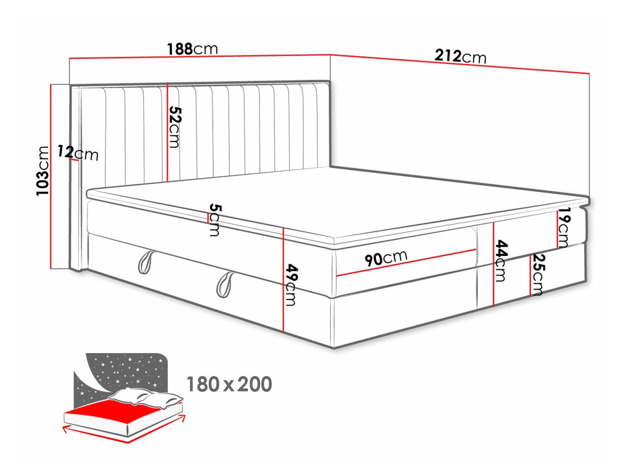 Pat boxspring ComfiDream Odelra (Soro 24)