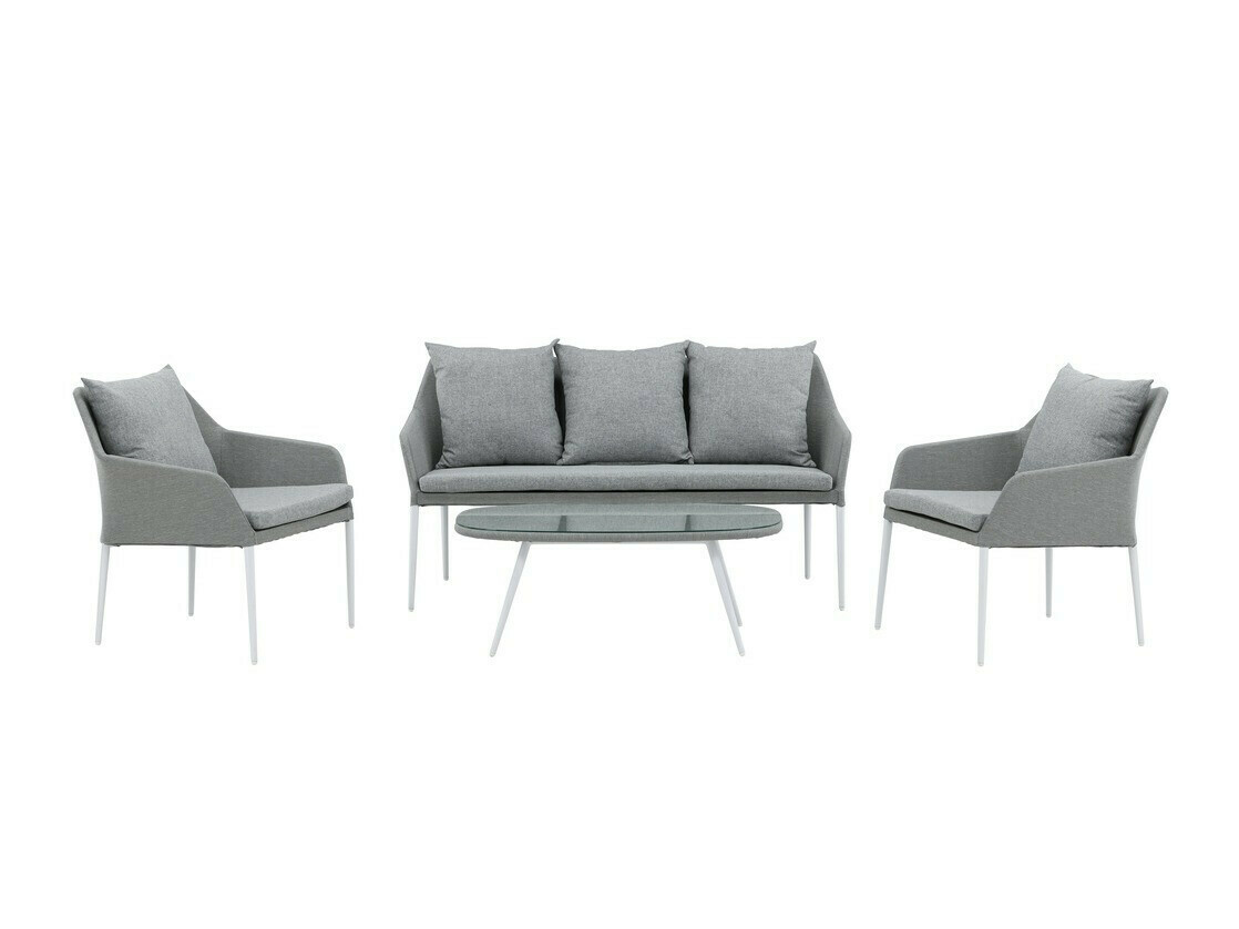 Set mobilier de exterior Dallas 3116 (Gri deschis + Alb)
