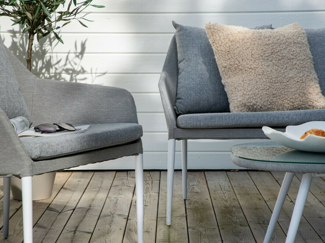 Set mobilier de exterior Dallas 3116 (Gri deschis + Alb)