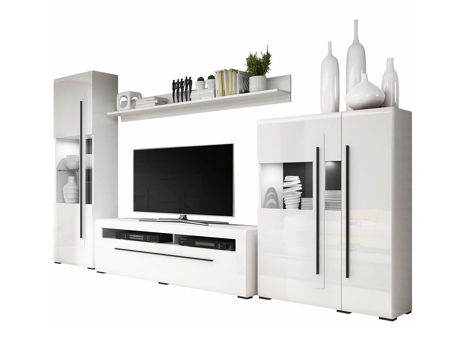 Set de living Ophsalu 111 (Alb + Alb lucios)