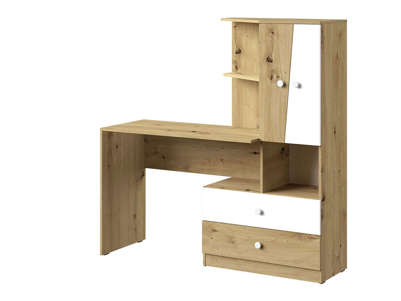 Birou Almira 110 (Stejar artizan + Alb)