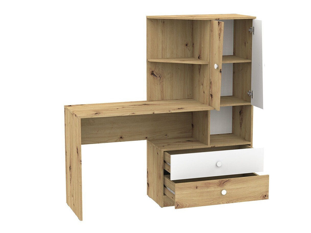 Birou Almira 110 (Stejar artizan + Alb)